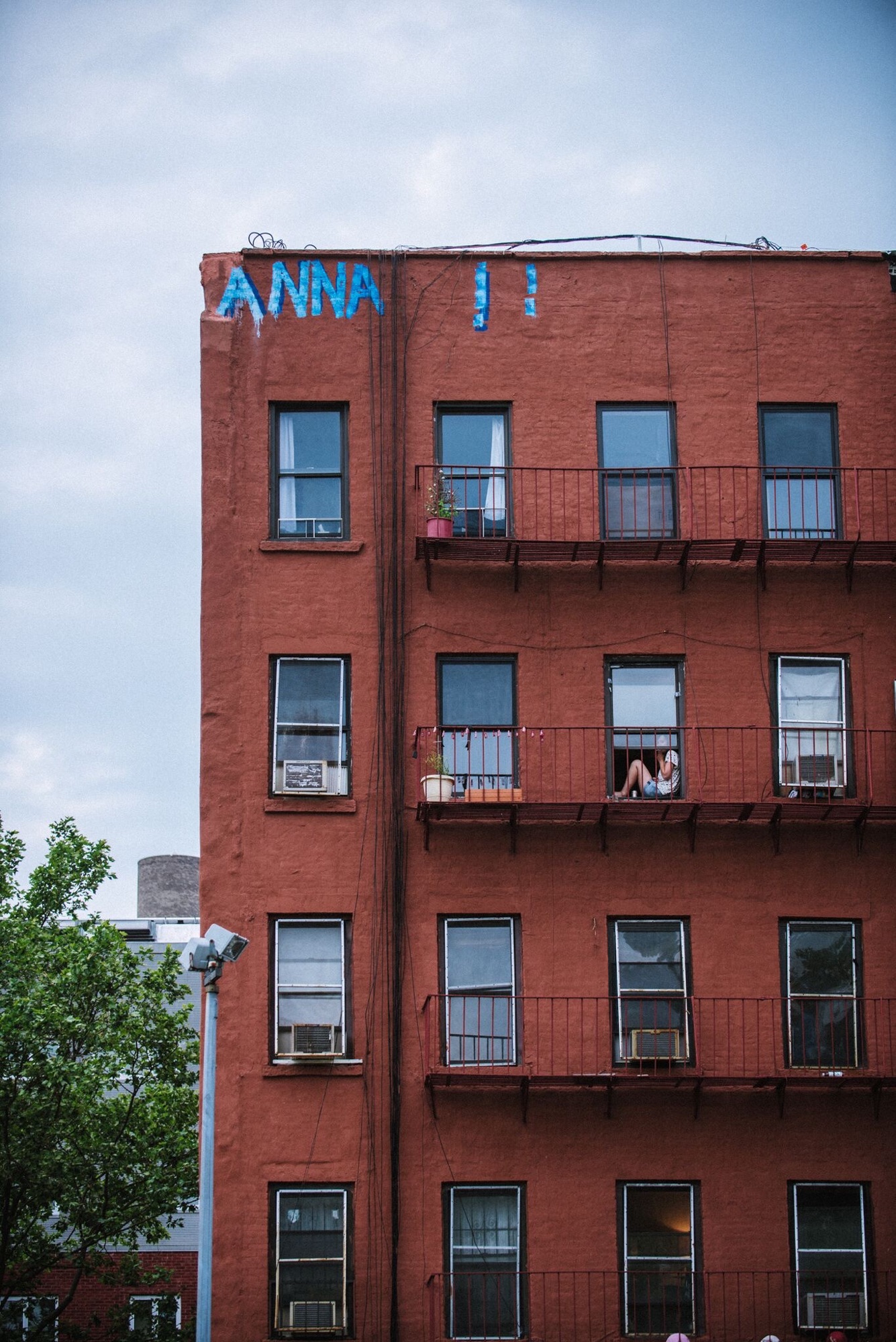 ANNA! graffiti on a Lower East Side rooftop